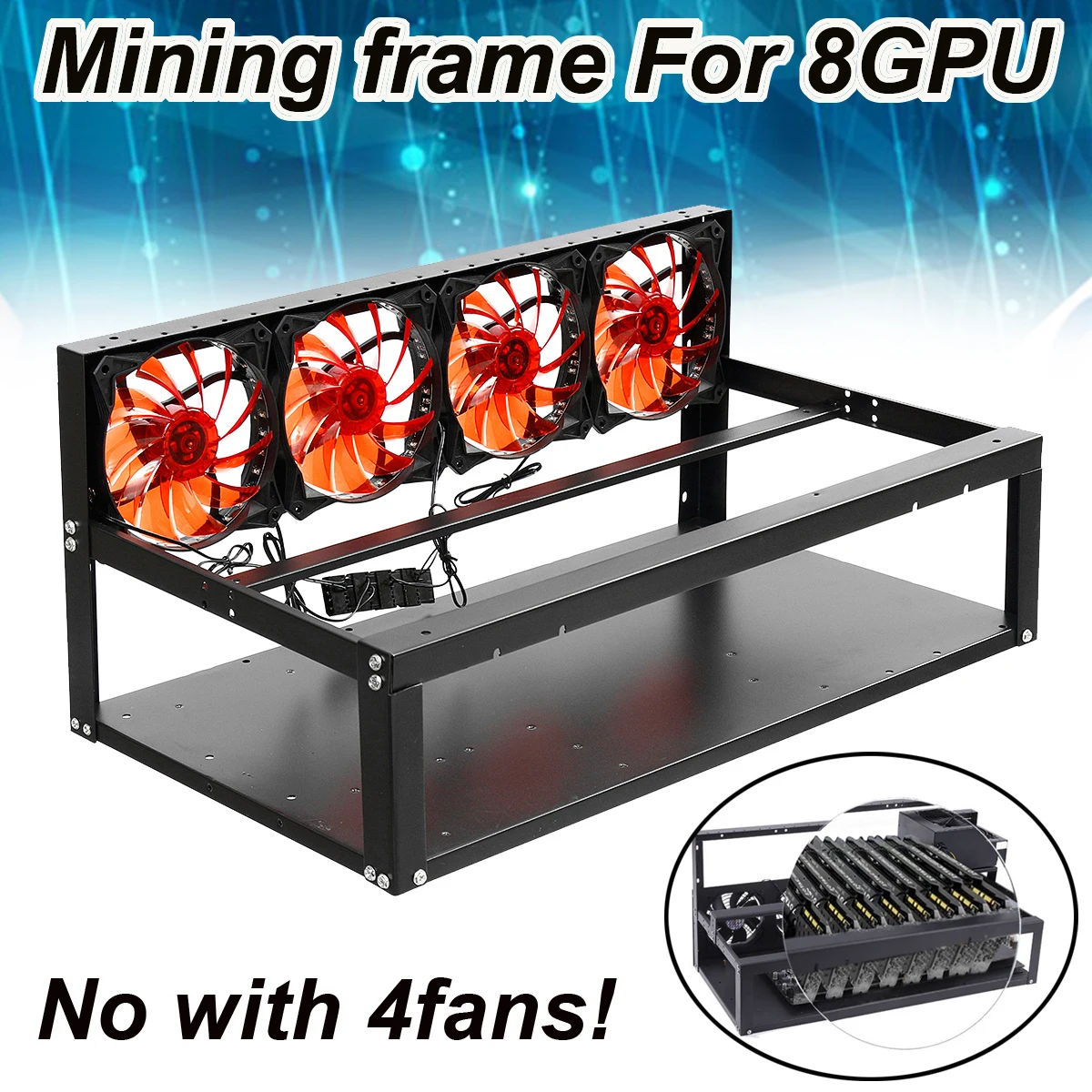 

Open Air Mining Frame Miner Rig Frame Case for 8 GPU Crypto-currency Mining Rigs for Frame ETH BTC Ethereum