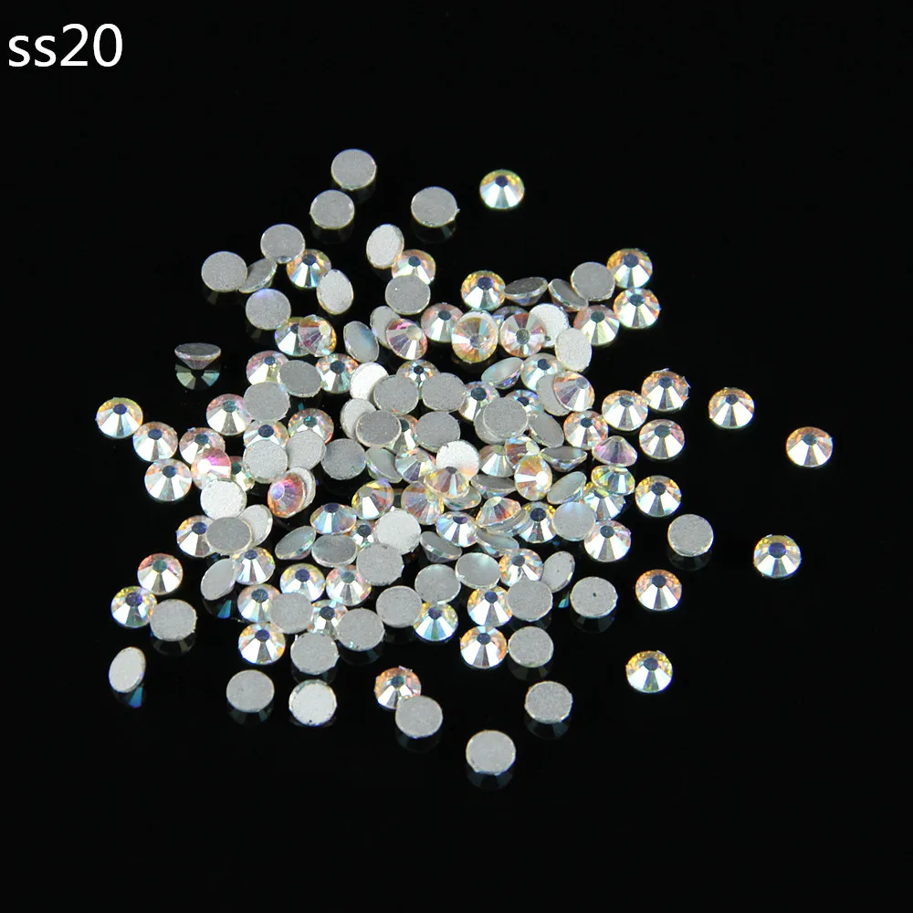 10 Gross 1440pcs White AB Rhinestones SS20 4.6 4.8mm Non Hotfix