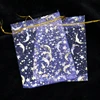 Hotsale 100pcs/lot Moon Star Organza Bags 7x9 9x12cm Small Christmas Drawstring Gift Bag Charm Jewelry Packaging Bags & Pouches ► Photo 3/6