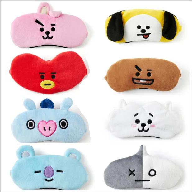 

10PCS/lot Bangtan Boys eye patch toy BTS BT21 travel cartoon expression blinder eye-shade toy gift