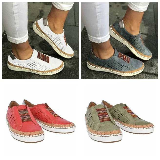 

1 Pair Women Slide Hollow-Out Shoes Round Toe Casual Breathable Sneakers MUG88