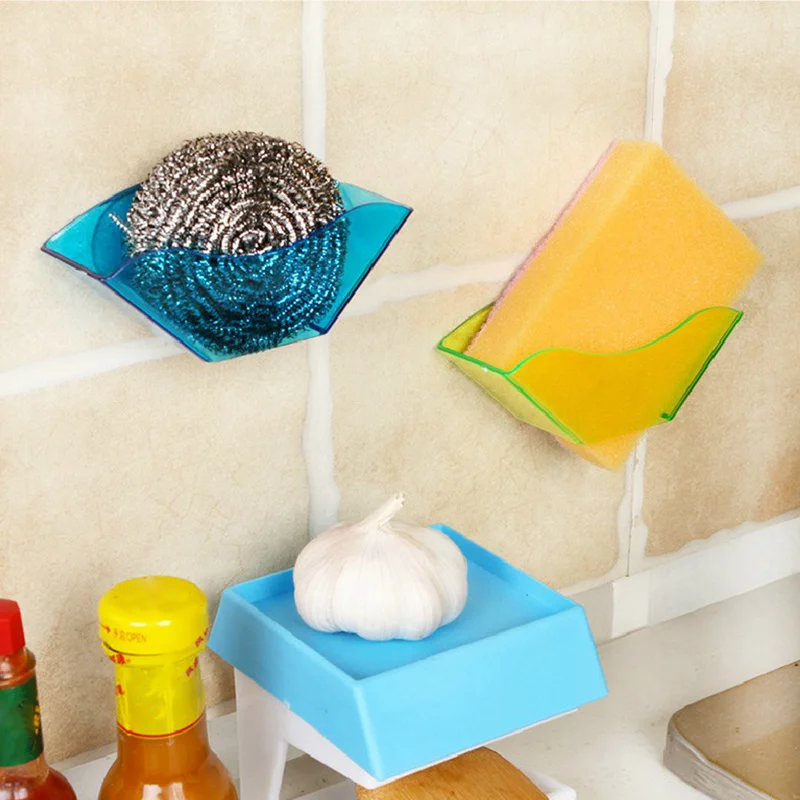 

1pc Kitchen Utensils Holder Optimized Suction Cup Sponge Holder New Sponge Holder Premium Storage Organizer Bathroom Accessories