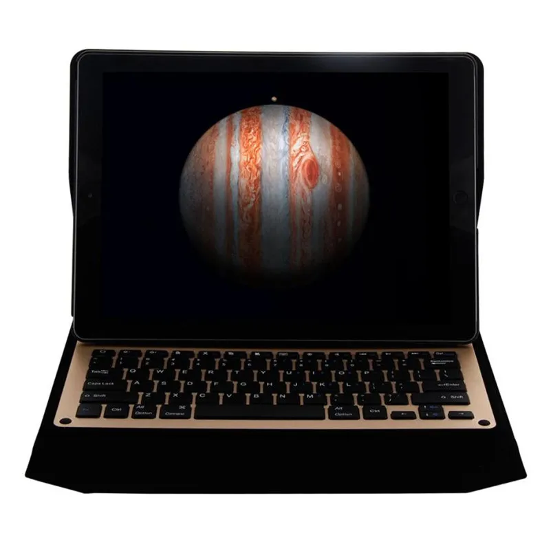 

Reliable . Ultra-thin Bluetooth Keyboard 1pc For iPad Pro 9.7inch Ultra Aluminum Bluetooth Keyboard with PU Leather Case Cover