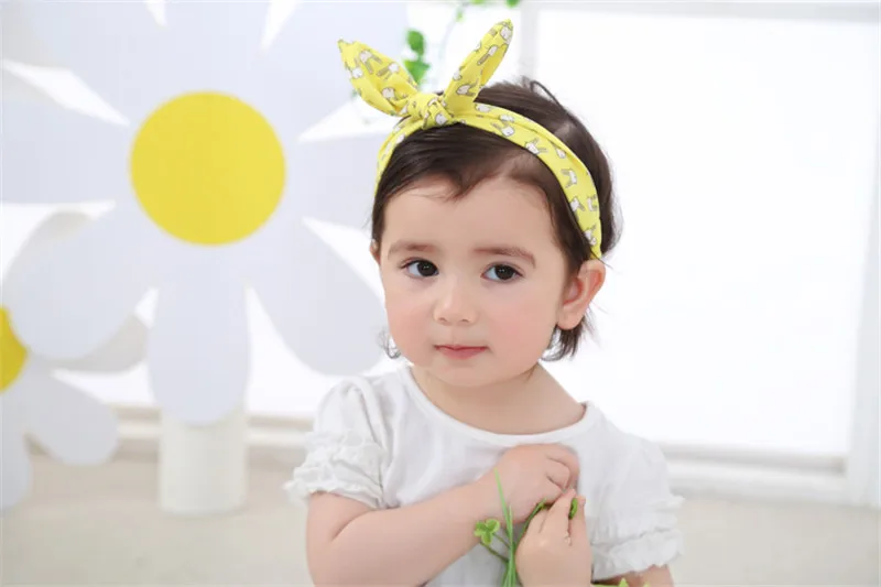 8Rabbit Ear Baby Girl Headband Toddler Cute Beauty Princess Hair Band Elastic Comfortable Hair Accessories for Makeup