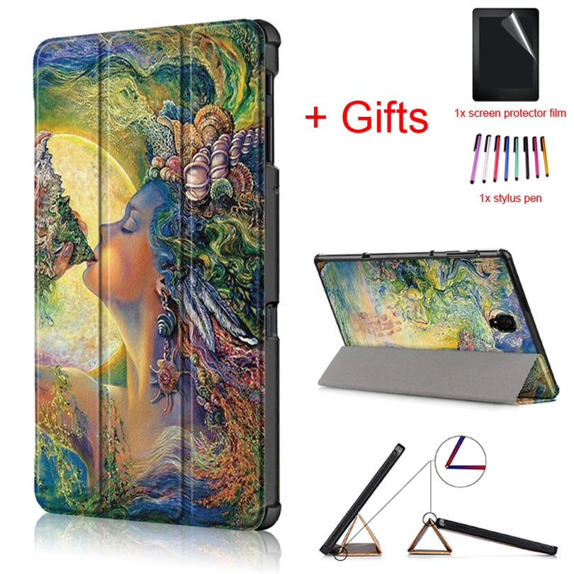 

Ultra Slim PU Leather Case for Samsung Galaxy Tab A 10.5 SM-T590 T595 T597 2018 10.5inch Tablet Protective Stand Cover +Film+Pen