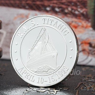 PIKAALAFAN Titanic Позолоченная серебряная Памятная коллекция монет подарок памятный медальон любовь памятные монеты - Цвет: Серебристый