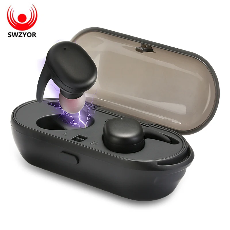 

SWZYOR TWS-2 Mini Wireless Bluetooth Earphones Bluetooth V5.0 Waterproof Stereo Earbuds Sports Headset With Mic Charging Box