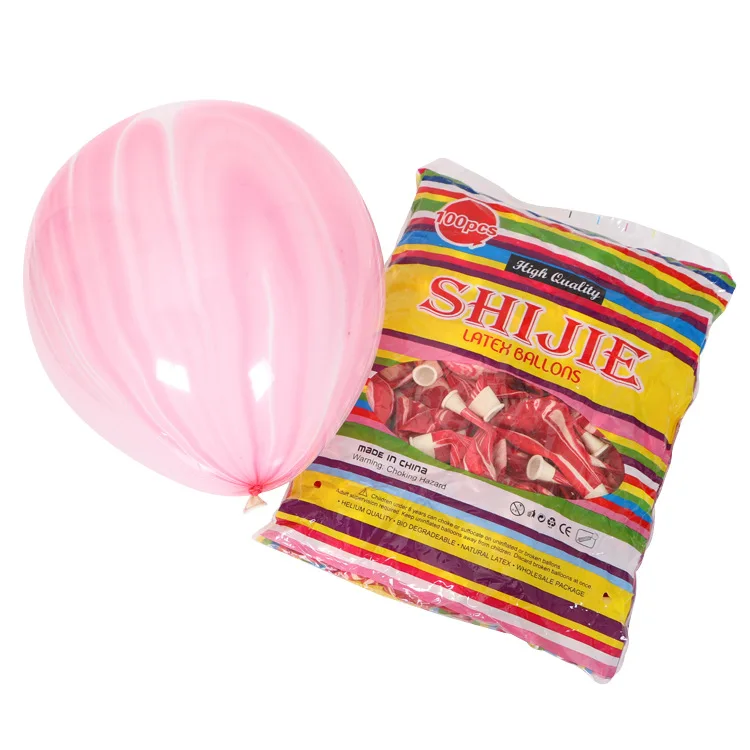 10 шт 10-дюймовые Агатовые мраморные латексные шары, гелий надувные воздушные шары для свадебного украшения, Детские воздушные шары на день рождения - Цвет: Розовый