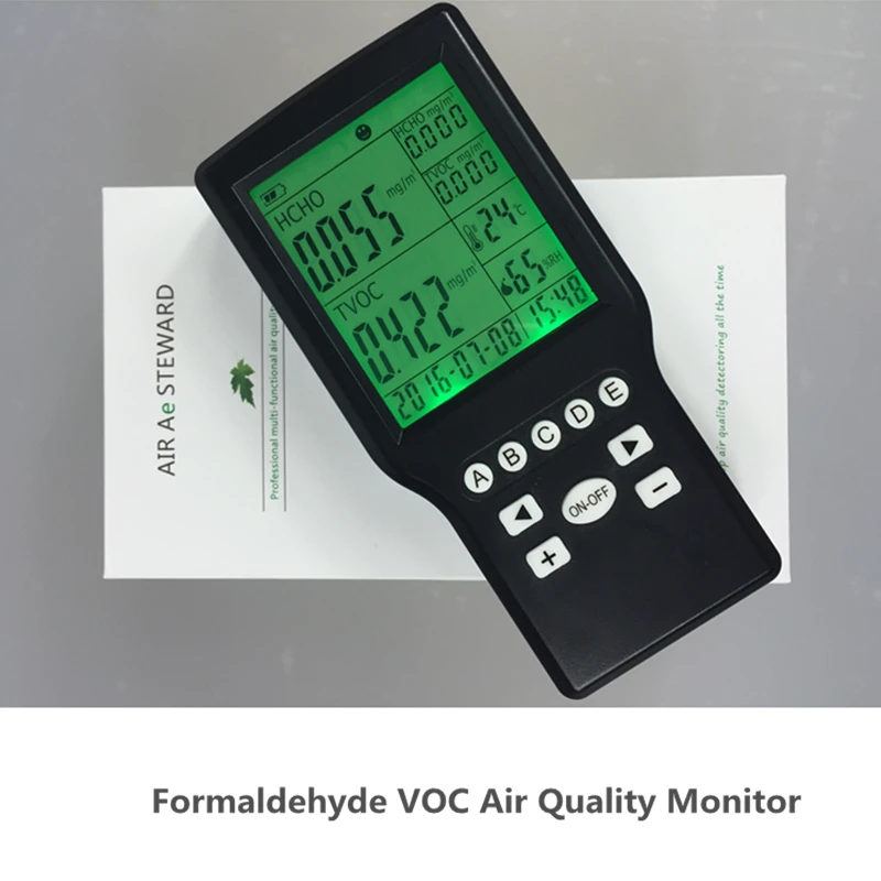 

Free shipping TVOC Humidity Formaldehyde (HCHO) Lightweight with Backlight Monitor Environmental Handheld Gas Detector