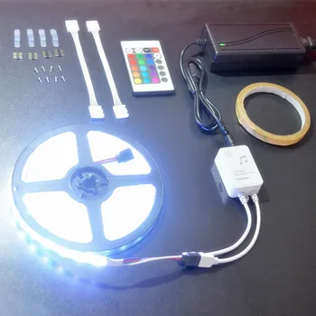 

SMD 5050 RGB LED Strip Light Sync To Music 5M 300LED Waterproof DC 12V IR Remote Control 24Key Flexible TV Light Strip Lamps
