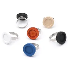 10 шт./лот из нержавеющей стали регулируемое дерево кабошон кольцо база подходит 12 мм Diy пустой ободок настройки результаты для изготовления ювелирных изделий