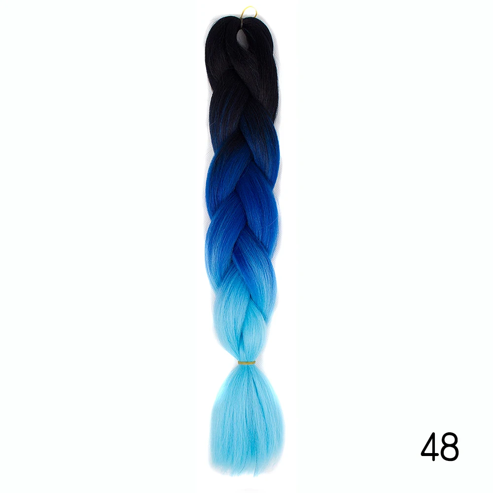 Большие синтетические косы Омбре плетение волос канекалон коробка оплетка волос розовый, фиолетовый, зеленый серый желтый золотой xpression плетение волос - Цвет: M#Синий