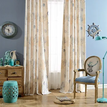 

Slow Soul Light Yellow Pink Undersea World Modern Curtain Printed Cartoon Curtains For Living Room Kitchen Bedroom Baby