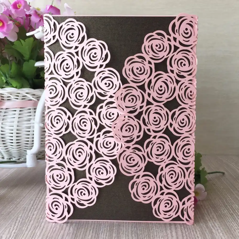 50pcs Lot Cute Elegant Rose Flowers Pink Dark Purple Wedding Invited Cards Celebrating Congratulation Card 24colors Congratulations Card Wedding Invitation Cardwedding Congratulations Cards Aliexpress
