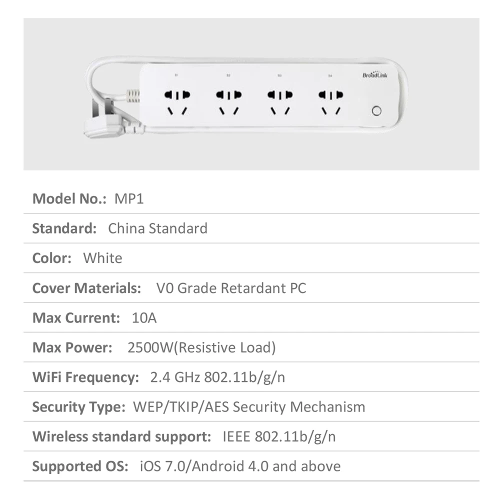 Original-Broadlink-MP1-Socket-Plug-Remote-Control-Separately-Controllable-WiFi-4-Outlet-Power-Strip-For-Smart