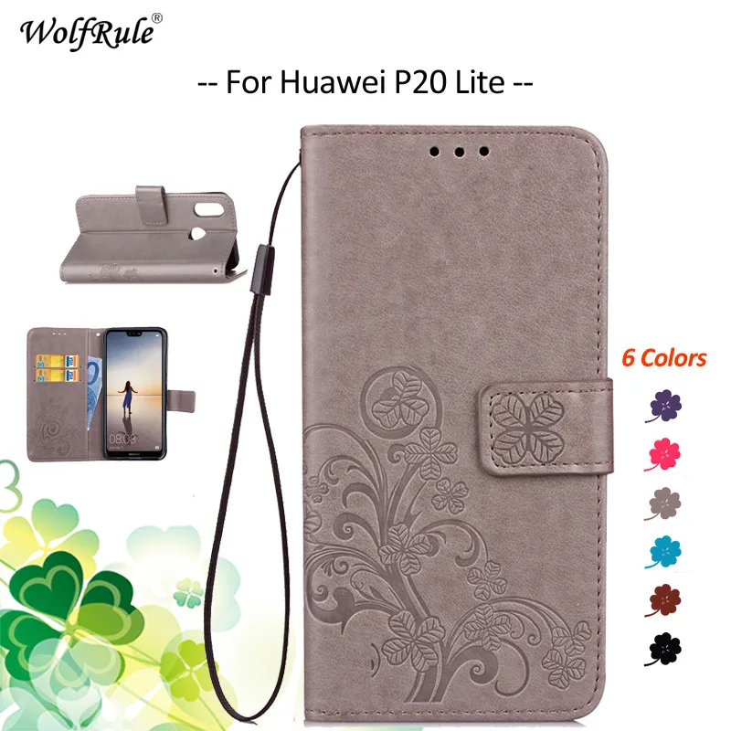 For Cover Huawei P20 Lite Case Flip PU Card Holder Wallet Pouch Phone