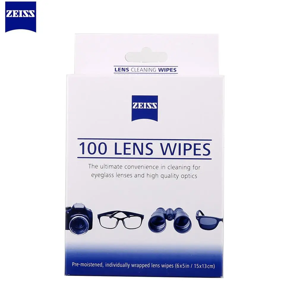 ZEISS Универсальный Очиститель оптики 100ct антигрибковый Антибактериальный протектор чистящие салфетки