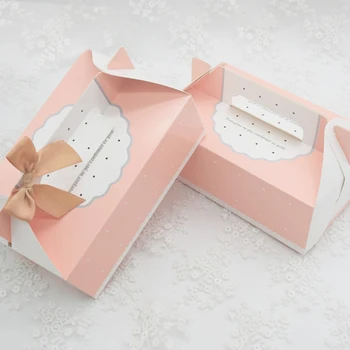 

Free shipping 50pcs Pink Dot mousse cake box, Egg Tart, cake, biscuit baking food packing box,nougat packing box 20x13x7.3cm