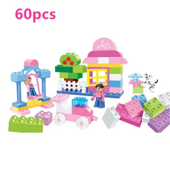 

House Swing Playground Original Girl Princess Building Blocks Kids Baby Toys Bricks Compatible With Duploed Christmas Gift