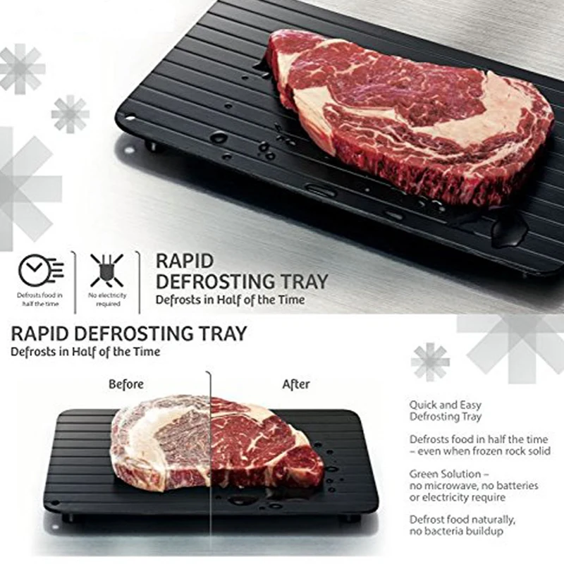 Fast Defrosting Tray Thaw Frozen Food Meat Fruit Quick Defrosting Plate Board Kitchen Gadget D