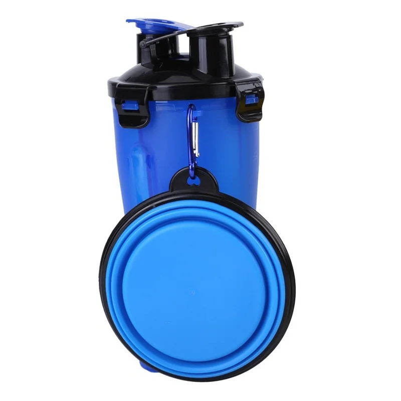 2in1 Outdoor Dog Driking Water Bottle Pet bowls Feeder Food Bottle Travel Food Supplies Container Dish Cup For Cats and Dogs (4)