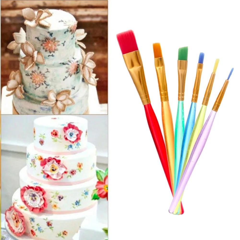 6 pcs/set Cake Decoration Pen Fondant Cake Brush Shaping Pen Food