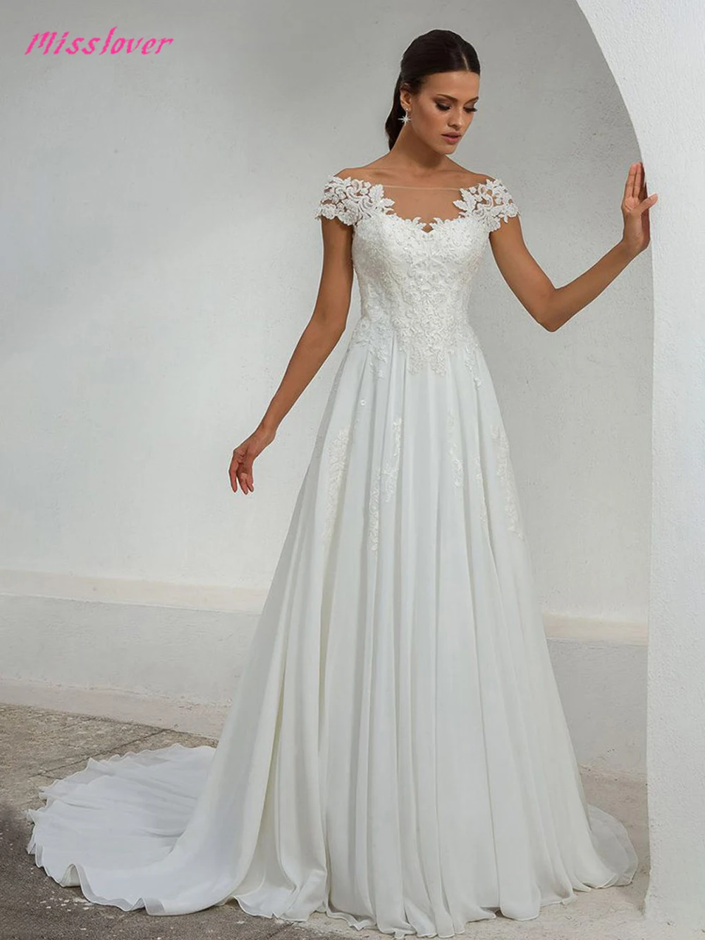 

2019 new arrival Luxury Vintage lace Wedding Dress Sexy Illusion Bridal Gown with Court Train vestido de noiva Appliques