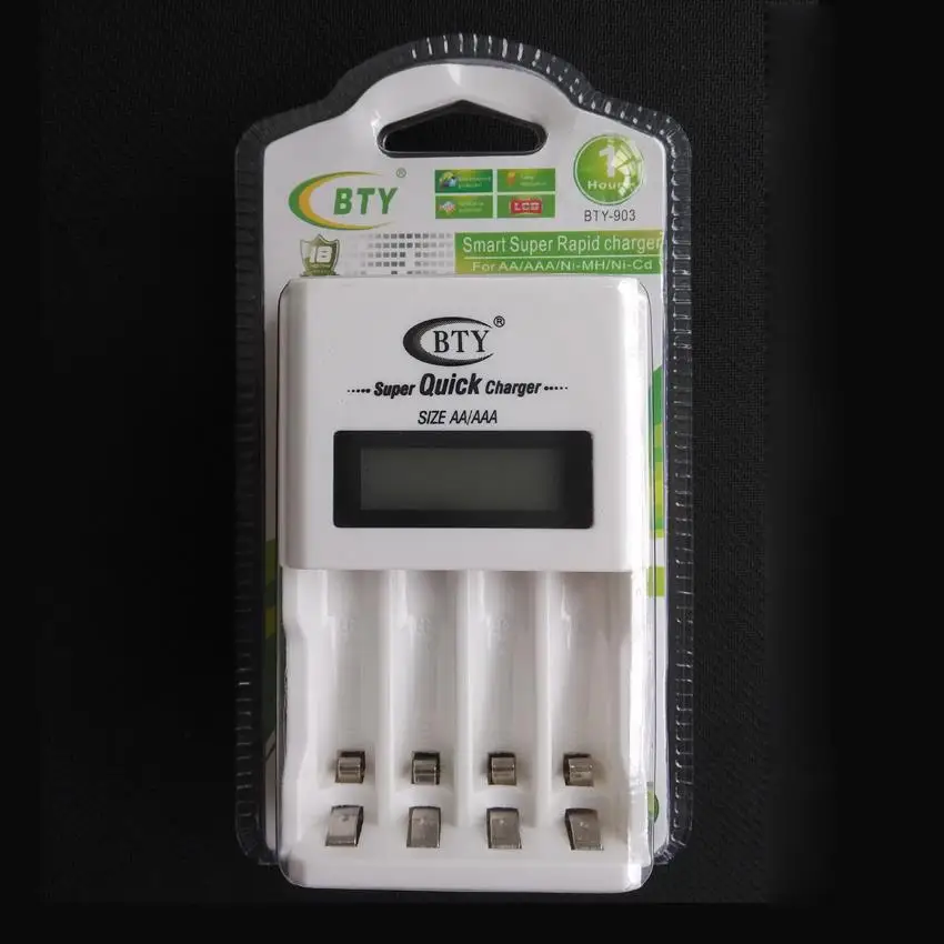 BTY LCD Rapid Charger AA AAA Ni-Mh Battery charger NIMH Rechargeable Battery Fast Quick Charger EU/US Plug