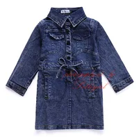 Pettigirl Girls Denim Jeans Jackets Outwears With Pockets Solid Windcoats Warm Children Clothes In Winter And Autumn OC81111-8 