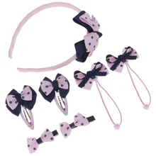 7 шт./компл. маленьких Обувь для девочек бантом оголовье Заколки для волос волосы петли заколки аксессуары для волос