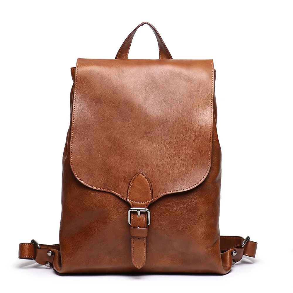 

Cowhide Color Woman Casual Backpack Large Capacity Functional Fashion Package