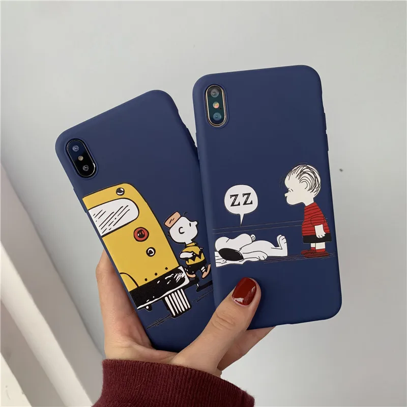 

Cute Cartoon Boy And Dog Picture Phone Case For iphon 6 6s 7 8 plus Case For iphone XS XR MAX Cover Fashion TPU Soft cases capa