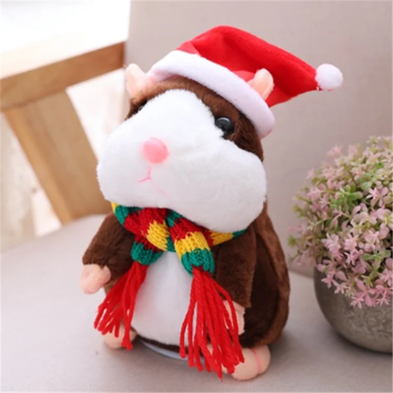 

15CM Kids Toys Lovely Talking Hamster Stuffed Plush Animal Kawaii Hamster Toys Can Nod Walking Funny Toys For Children Gifts