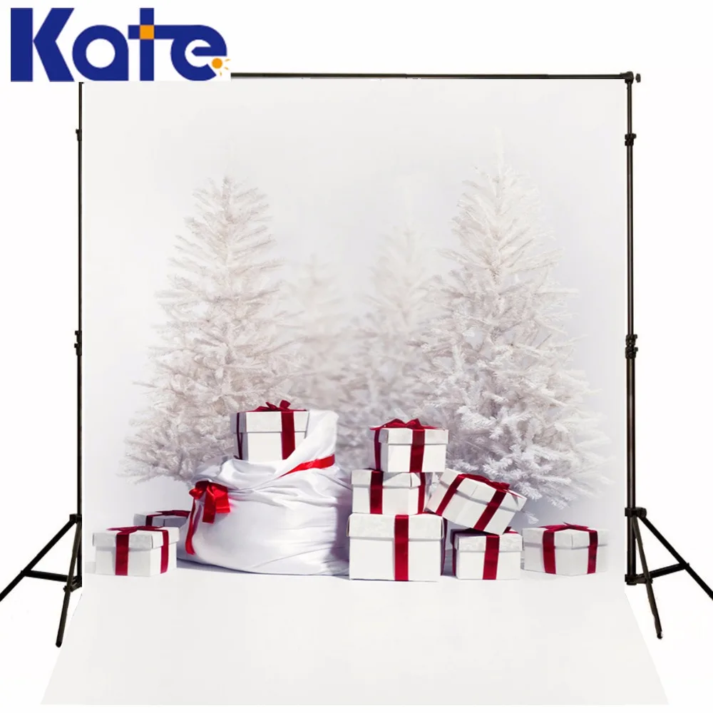 

Kate Photography Backdrops Christmas Simple white Christmas Trees Boxs Fond Photographie Backdrops for Photography for Children