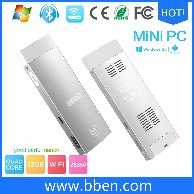 

Bben PC Stick Windows 10 Mini PC Android Intel Z8350 CPU OS Quad Core Dual frequency 2.4GHZ/5GHZ Mute Fan HDMI BT4.0 mini stick