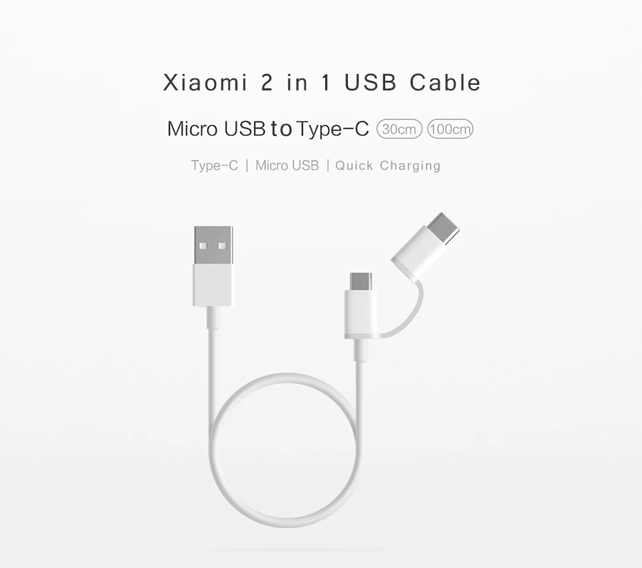 Xiaomi, 2 в 1, микро USB кабель, быстрое зарядное устройство, Тип C, быстрая зарядка, кабель синхронизации данных для Xiaomi, huawei, samsung, Asus, LG