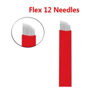 500 шт. 12 Flex Laminas Tebori 12 микроволоконная игла ИГЛЫ Перманентный макияж татуаж бровей лезвие для ручной Ручка для тату