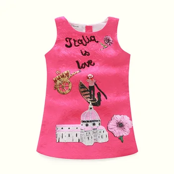 

Milan Creations Princess Dress Girl Costume 2017 Brand Baby Girls Dress Children Clothing Character Letter Print Kids Clothes