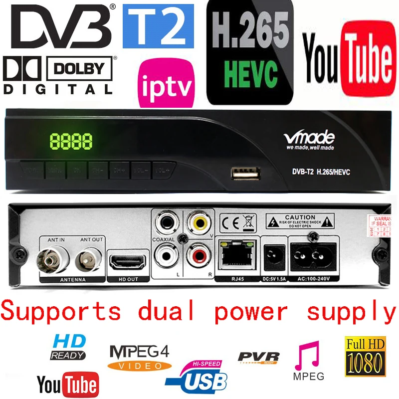 

Newest DVB-T2 Digital Receiver Supports FTA H.265/ HEVC DVB-T H264 Dvb T2 For Germany Netherlands Czech France Italy Etc