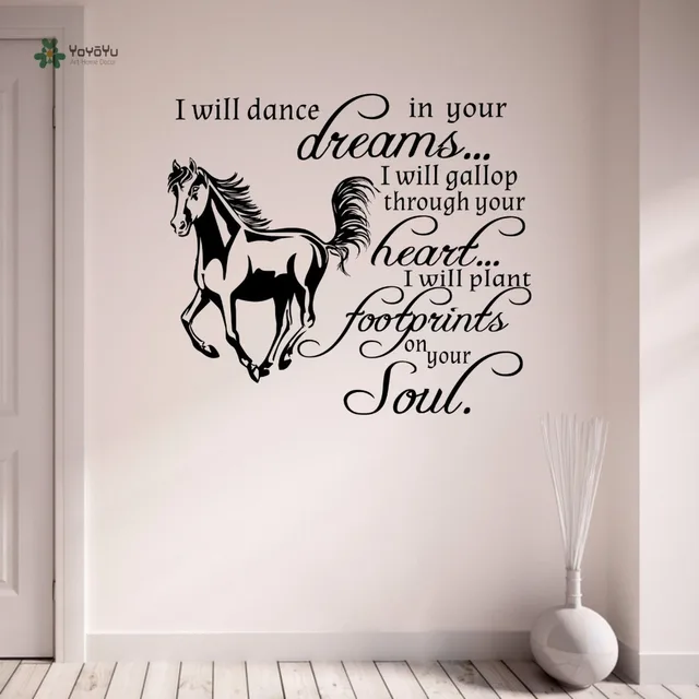 yoyoyu wall decal horse pony i will gallop through your heart dreams