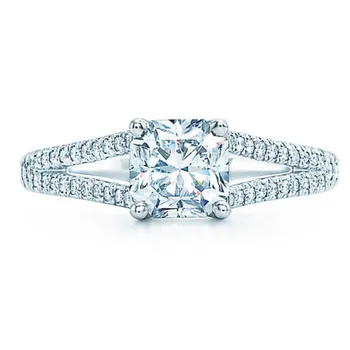 

Amazing Semi Mount Top Brand Pure 18K White Gold Au750 Women Ring 1CT Bright Female Female Statement Wedding Ring
