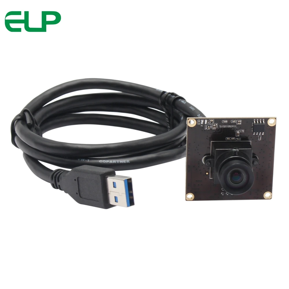 ELP USB3.0 Camera Module Free Driver UVC IMX291 HD Color Sensor 1080P 50fps Industrial USB Webcam With No distortion Lens|Модули камеры|