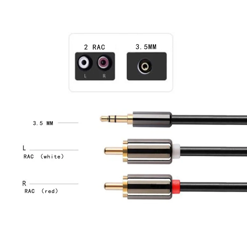 AUX аудио кабель 3 5 мм штекер 2RCA стерео Шнур для IPhone IPod MP3 DVD гарнитура планшета Bluetooth