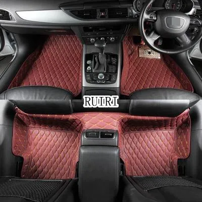 Специальные автомобильные коврики+ коврик для багажника для правого привода Mitsubishi Delica D5 8 мест 7 мест-2007 водонепроницаемые ковры - Название цвета: Wine red