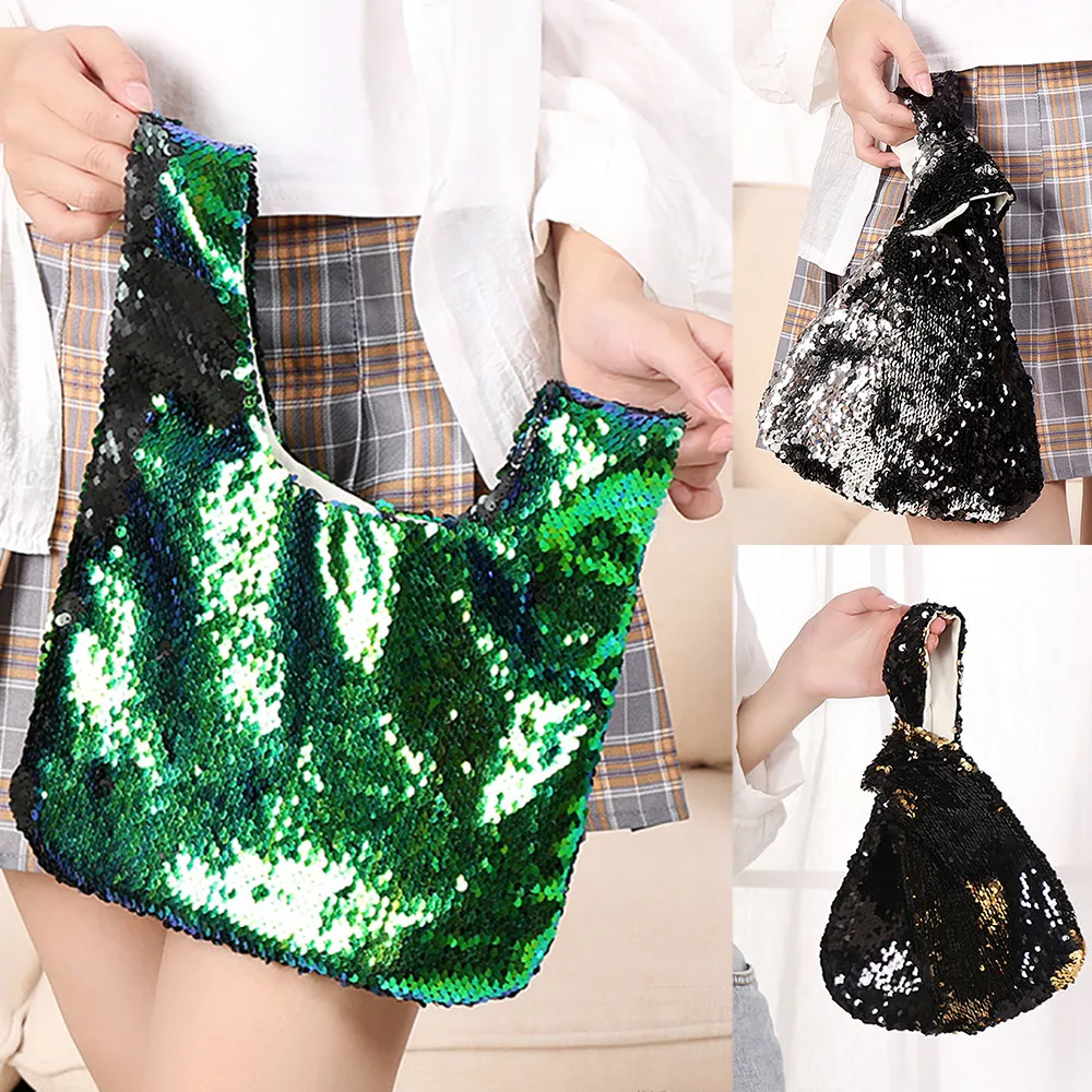 

Bags Handbags Women Famous Brands Outdoor Double Color Sequins Handbag Tote Ladies Purse Wristlet Bolsas Feminina