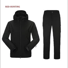 TAD скрытень Акула кожи флисовая куртка Брюки для девочек Для мужчин тактическая куртка Водонепроницаемый ветрозащитный Охота Военная Униформа Брюки для девочек Зимняя одежда