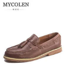 MYCOLEN/Высококачественная кожаная мужская обувь; Мягкие Мокасины; лоферы; модная брендовая мужская обувь на плоской подошве; удобная мужская повседневная обувь; sapato masculino