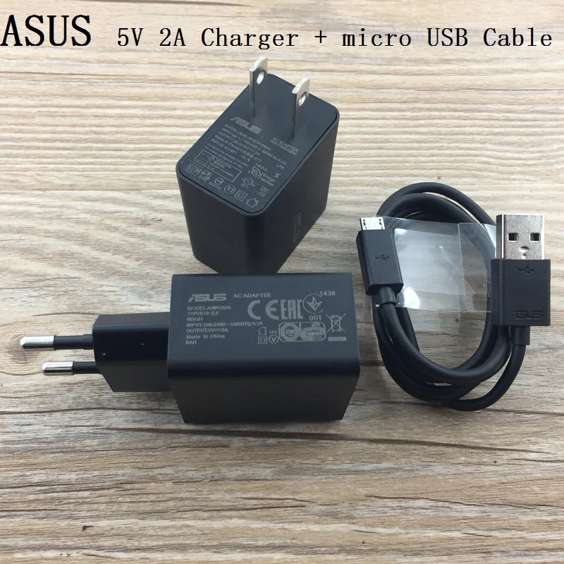 

Original ASUS 5V 2A EU US Charger adapter + 2A fast quick Micro USB Cable for ASUS Zenfone 4 selfie max pro 3 MAX Laser 2 5 6 AR