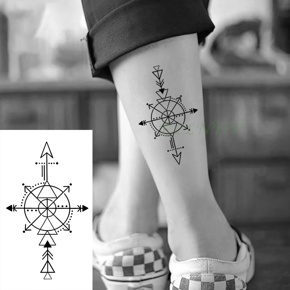 Cheap DIY Compass Ship Anchor Temporary Tattoos For Men Adult Fake Lion  Tiger Dragon Astronaut Tattoo Sticker Unique Waterproof Tatoos | Joom