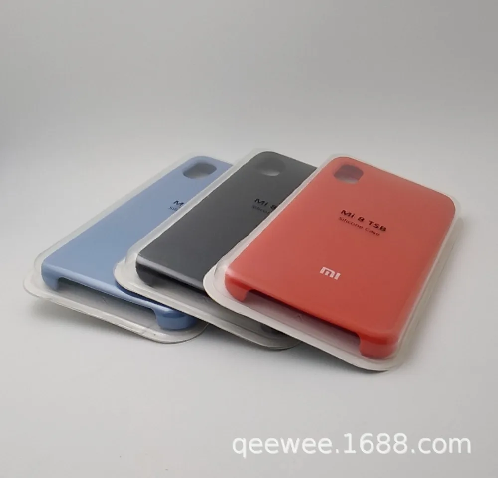 

Original Xiaomi Mi 8 Silky Soft-Touch Finish Case Back Liquid Silicone Protective Cover for MI8 with logo Anti-fall 6.21Inch